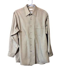 Van Heusen Mens Easy Care Size Large 16 1/2 32/33 Long Sleeve Hampton Twill